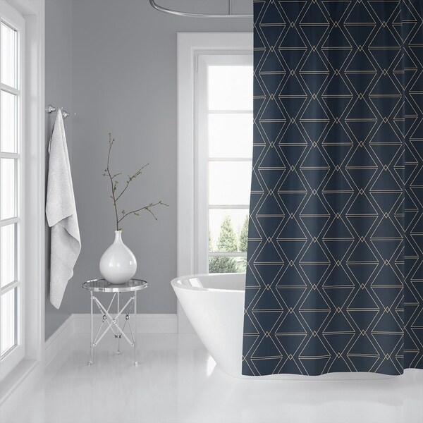 ISOSCELES CHARCOAL Shower Curtain By Kavka Designs