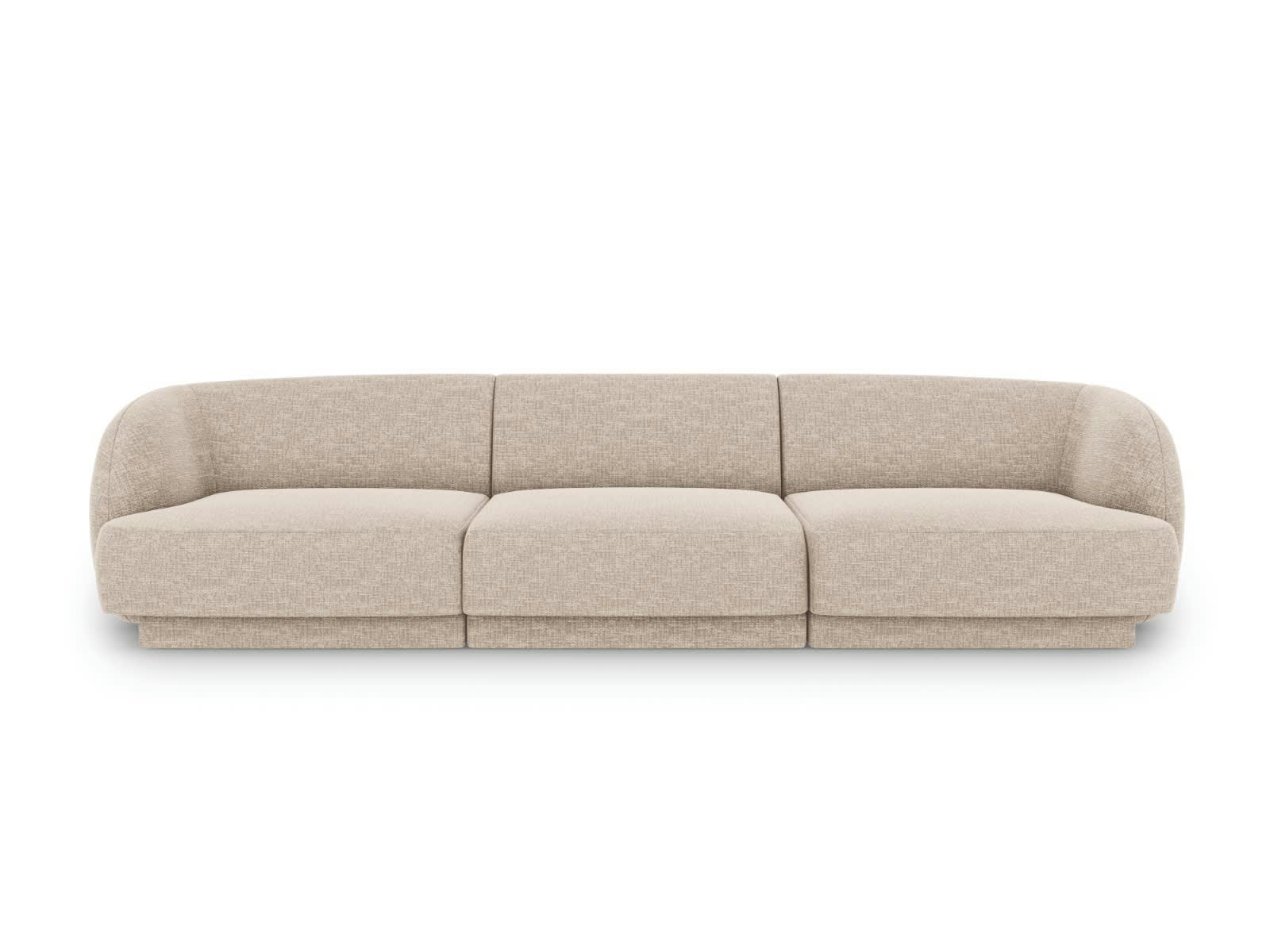 MILEY - Canapé 3 places en tissu chenille beige