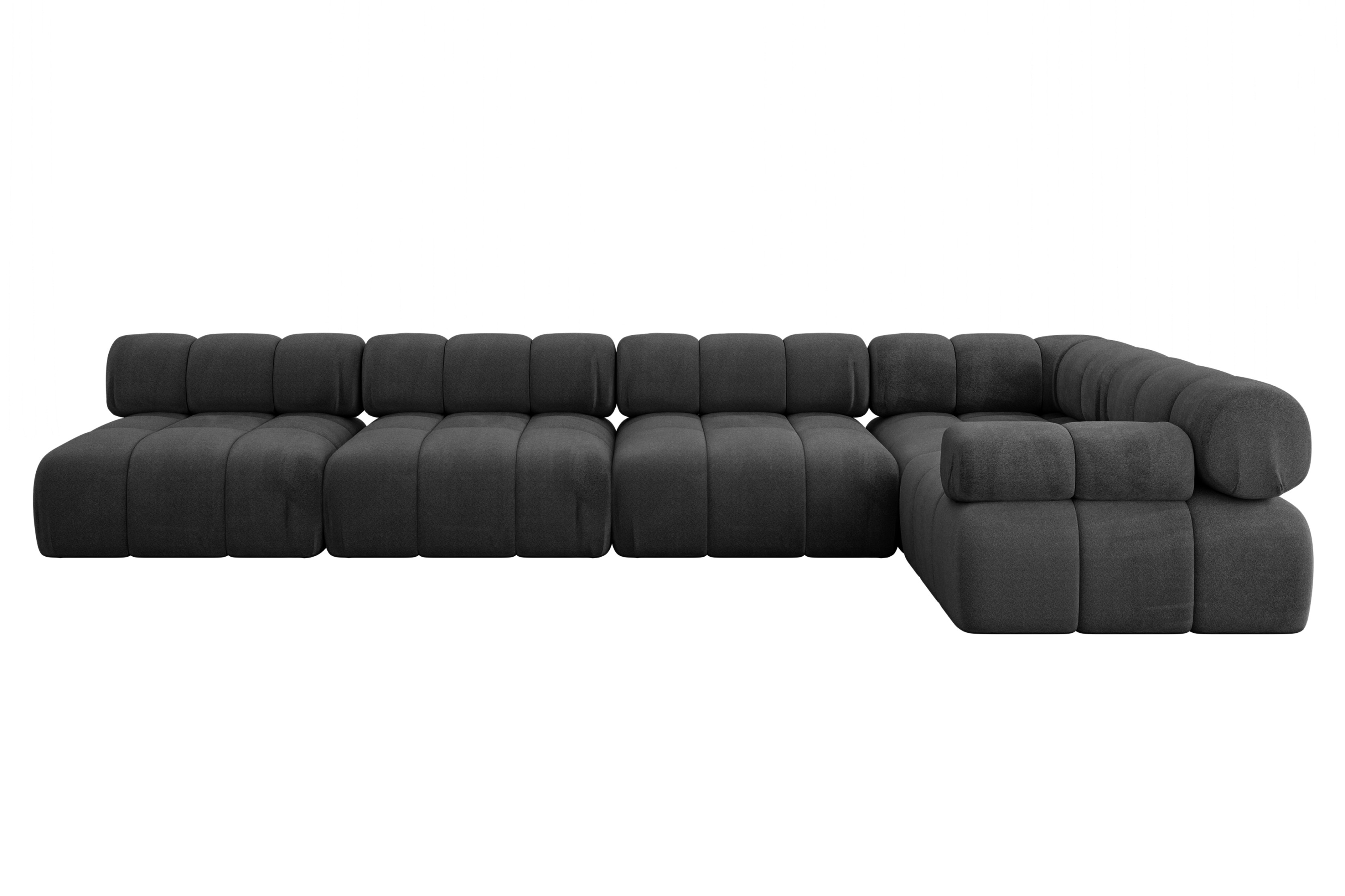 Narożnik prawostronny modułowy MENDE-L3 380x190x70 cm Czarny