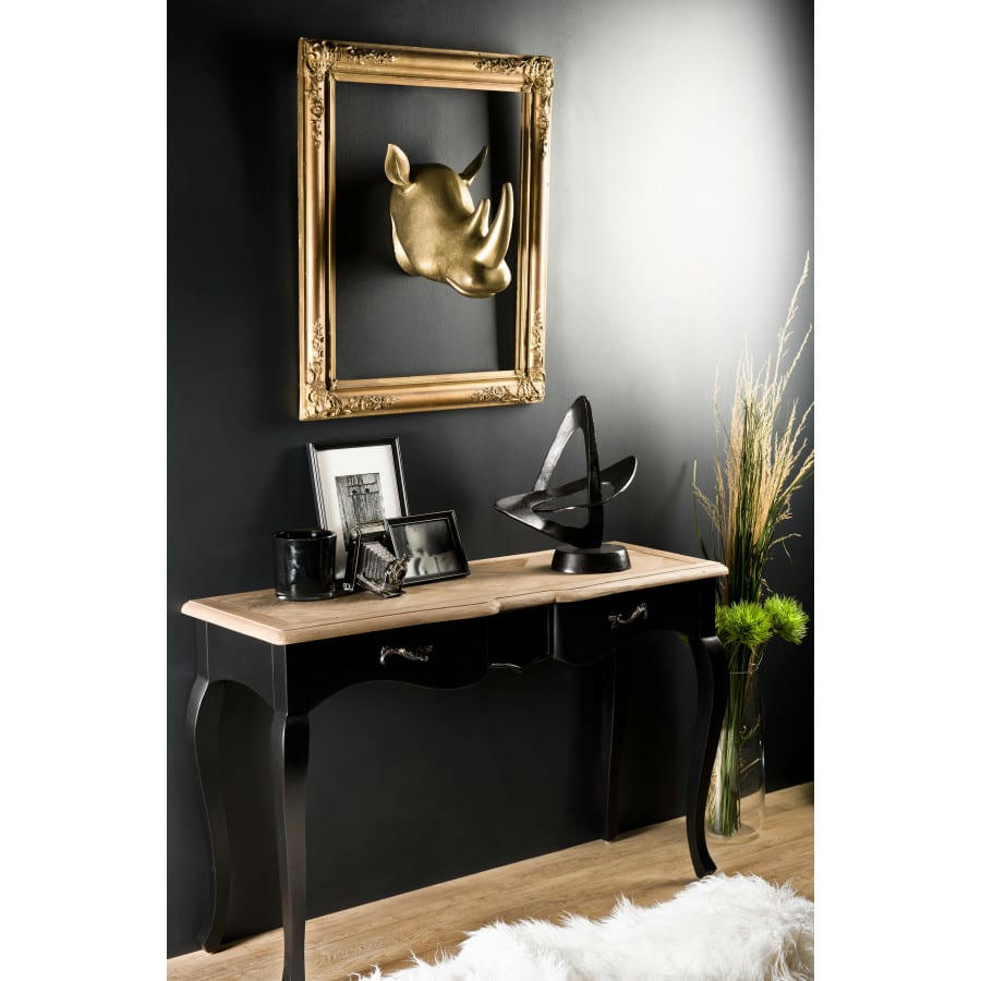 JONAS - Décoration sculpture rhinoceros aluminium doré