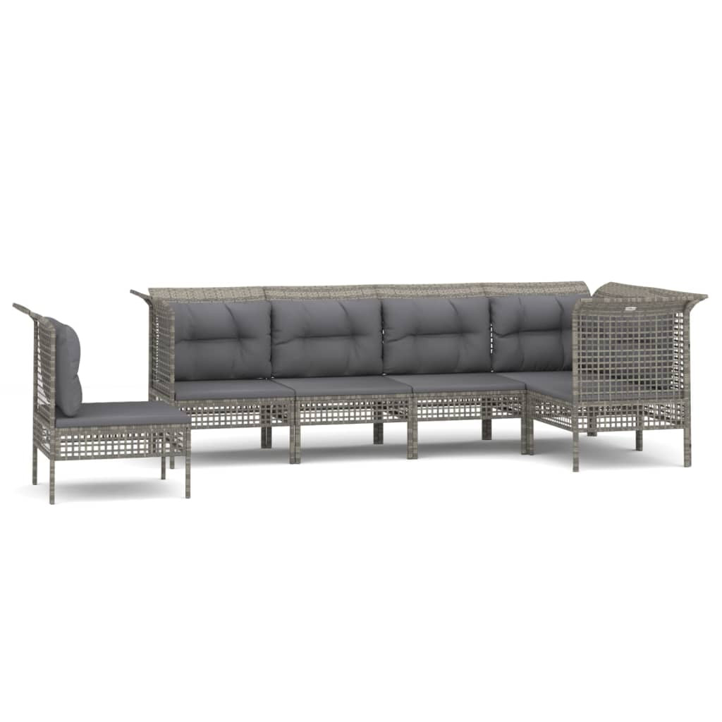Zestaw wypoczynkowy do ogrodu Szary Technorattan 3x hjørne   3x sofa