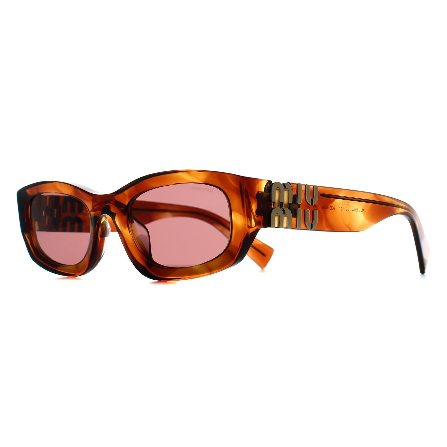 Miu Miu Oval Striped Tobacco Dark Violet MUB04S