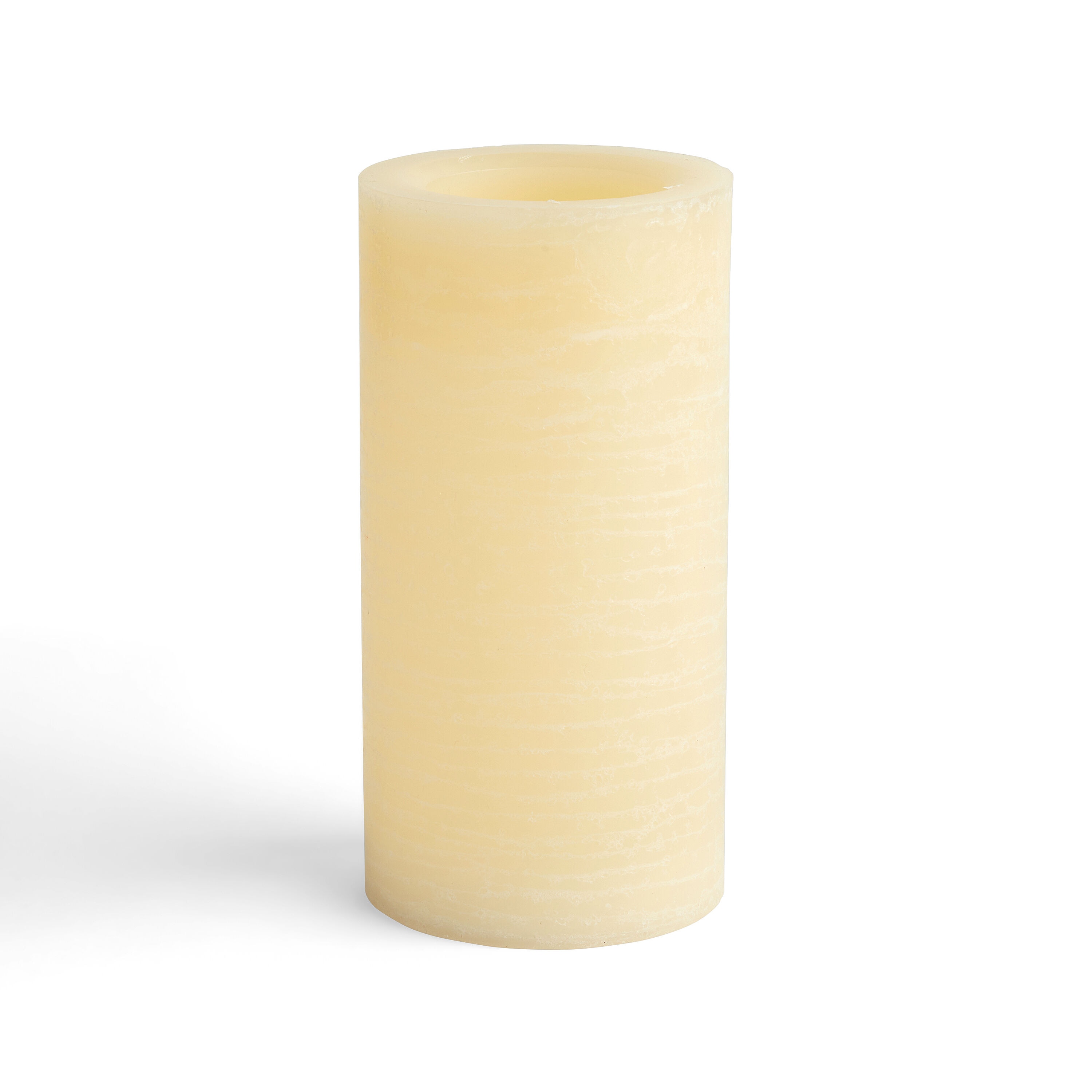 Flameless 4x8 Cream Vanilla Scented LED Rustic Pillar Candle
