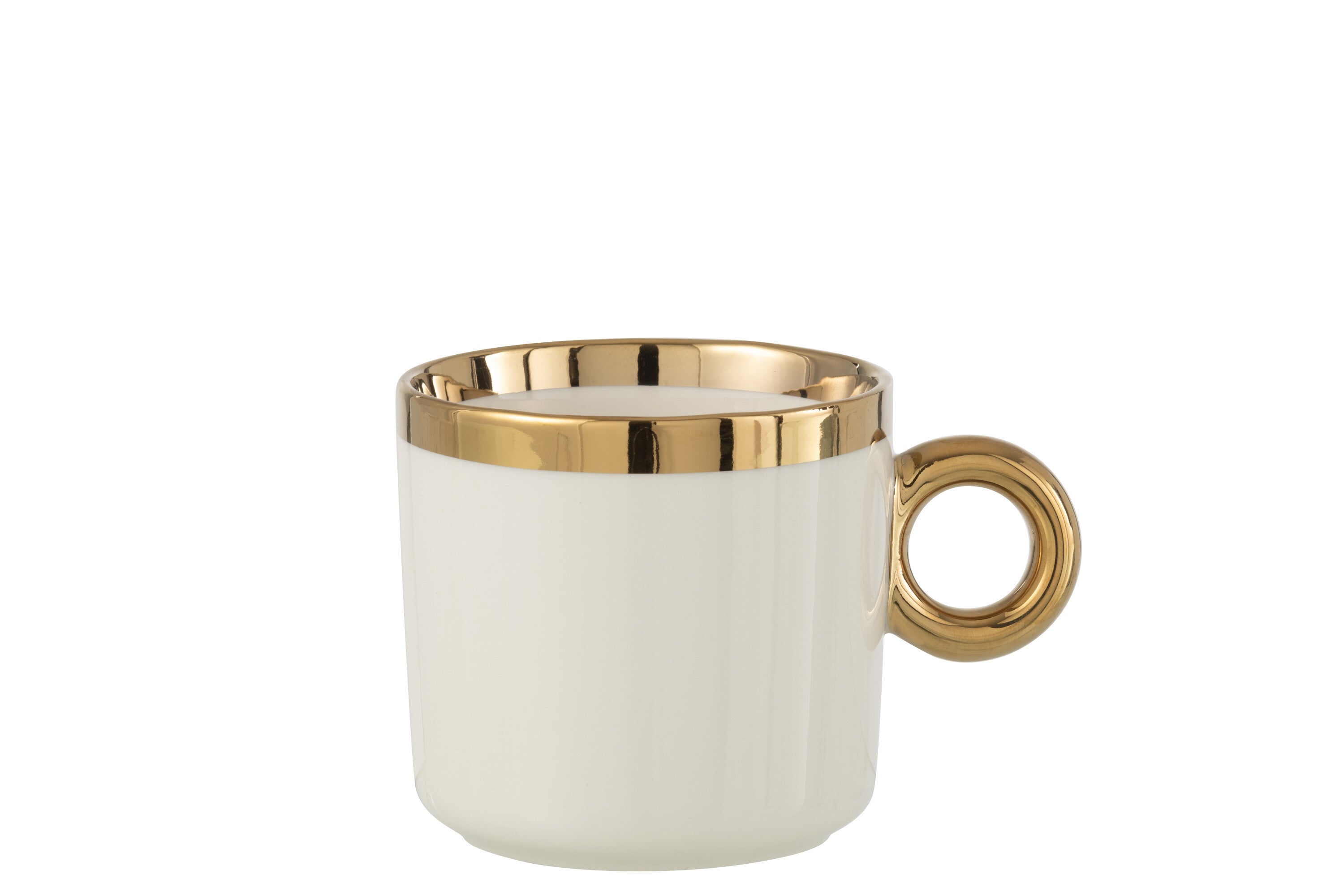 J-Line kop - keramiek - goud/wit