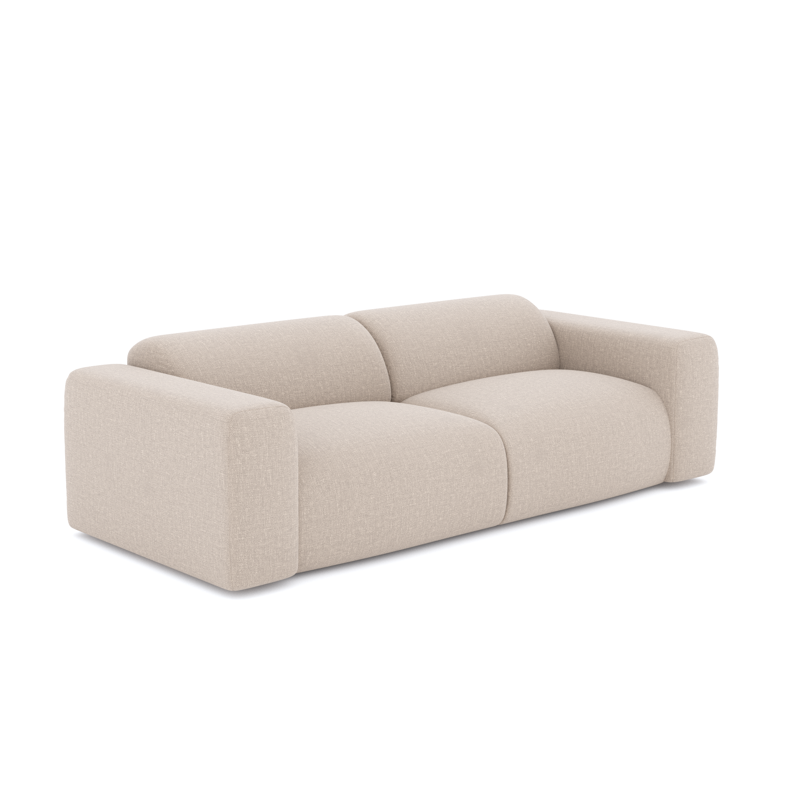 Rechte bank MYRA 3 personen Geweven stof Beige