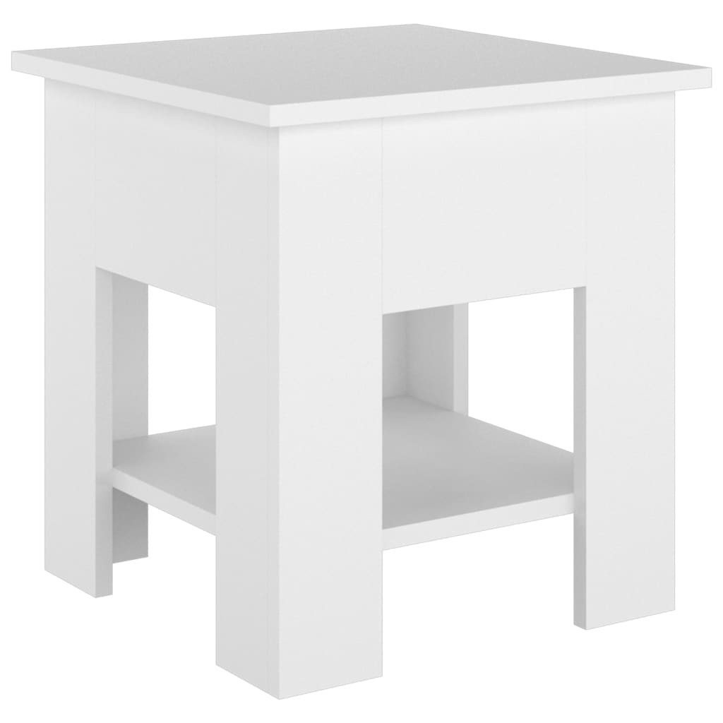 Stolik Kawowy Ława Stół Biały 40x40x42 Półka Do Salonu Do Pokoju