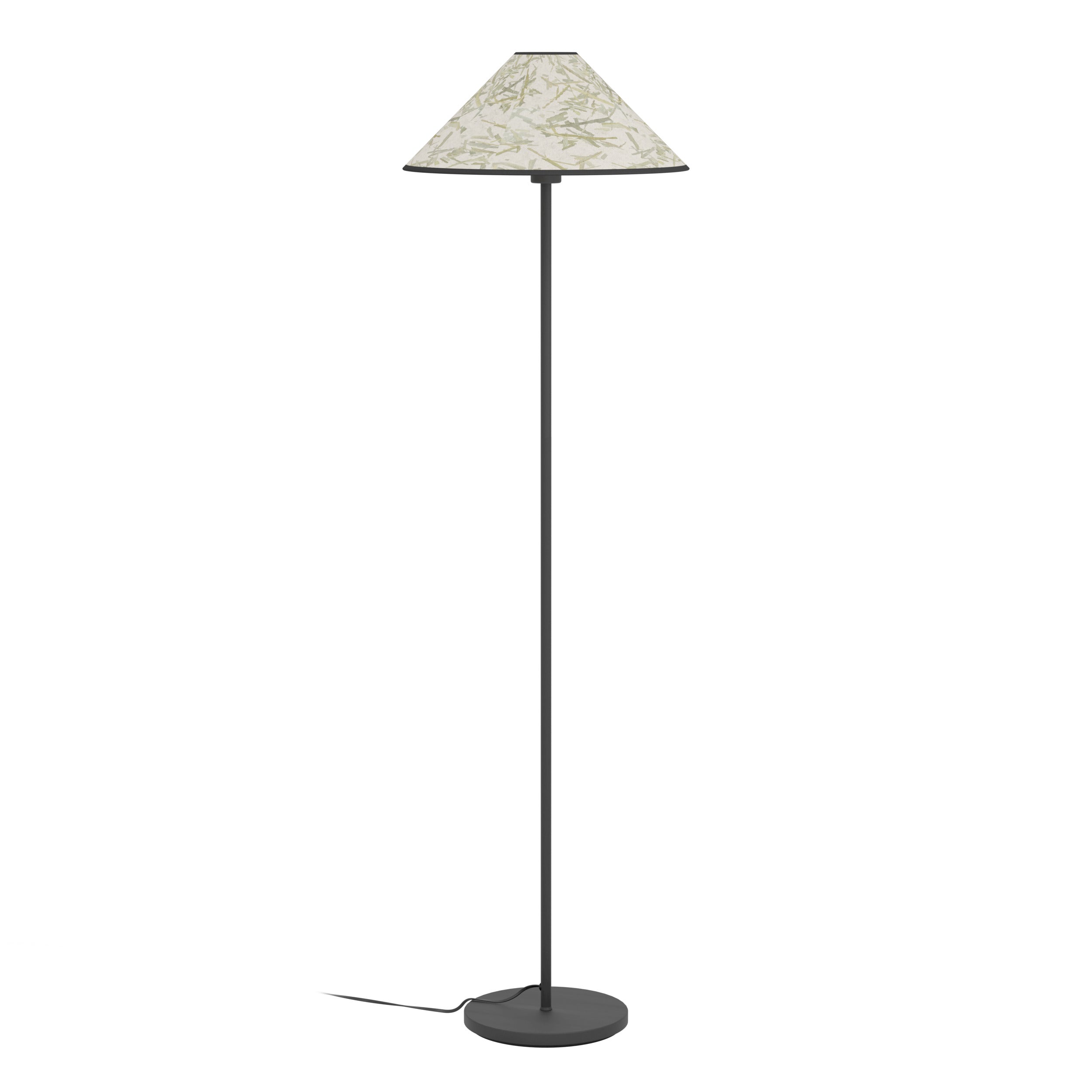EGLO vloerlamp Oxpark - e27 - 146,5 cm - zwart/wit/groen - bamboe