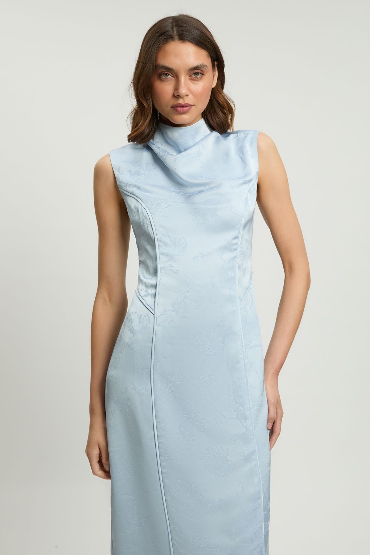 KarenMillen Petite Jacquard Sleeveless Woven Maxi Dress