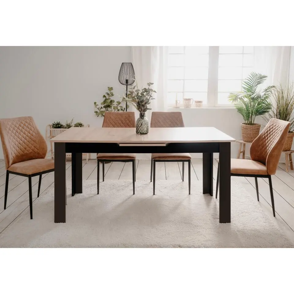 Calicosy - BIRMINGHAM Uitschuifbare Eettafel - Wit - 80x160x75 cm