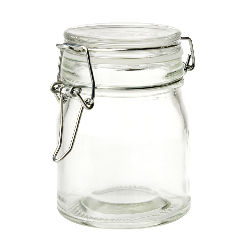 Pot à épices en verre avec fermeture mécanique Ø6,5xH9,5cm