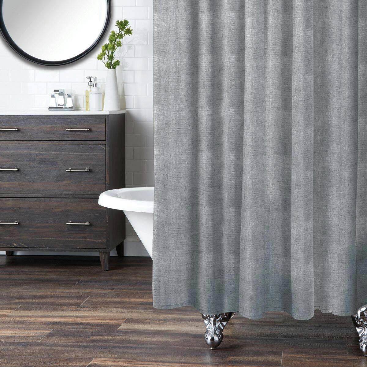 CANVAS Fabric Machine Wash Linen Print Shower Curtain, 72-in x 72-in