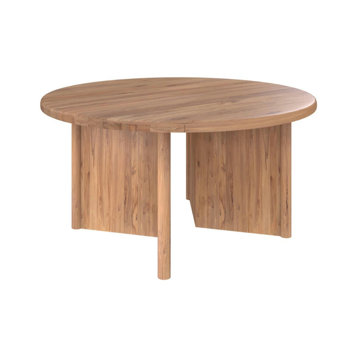 BANA - Table ronde 8 personnes en bois de teck recyclé D150 cm