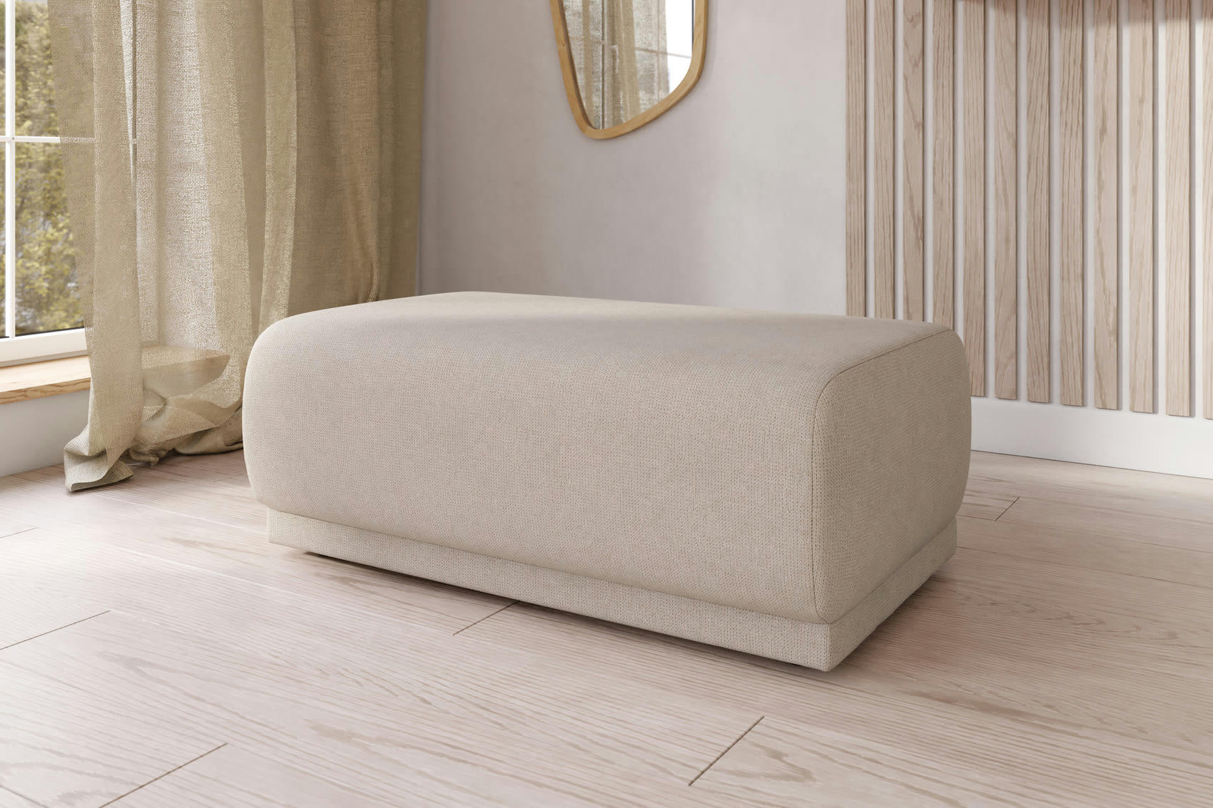 NOVA - Pouf carré en    crème