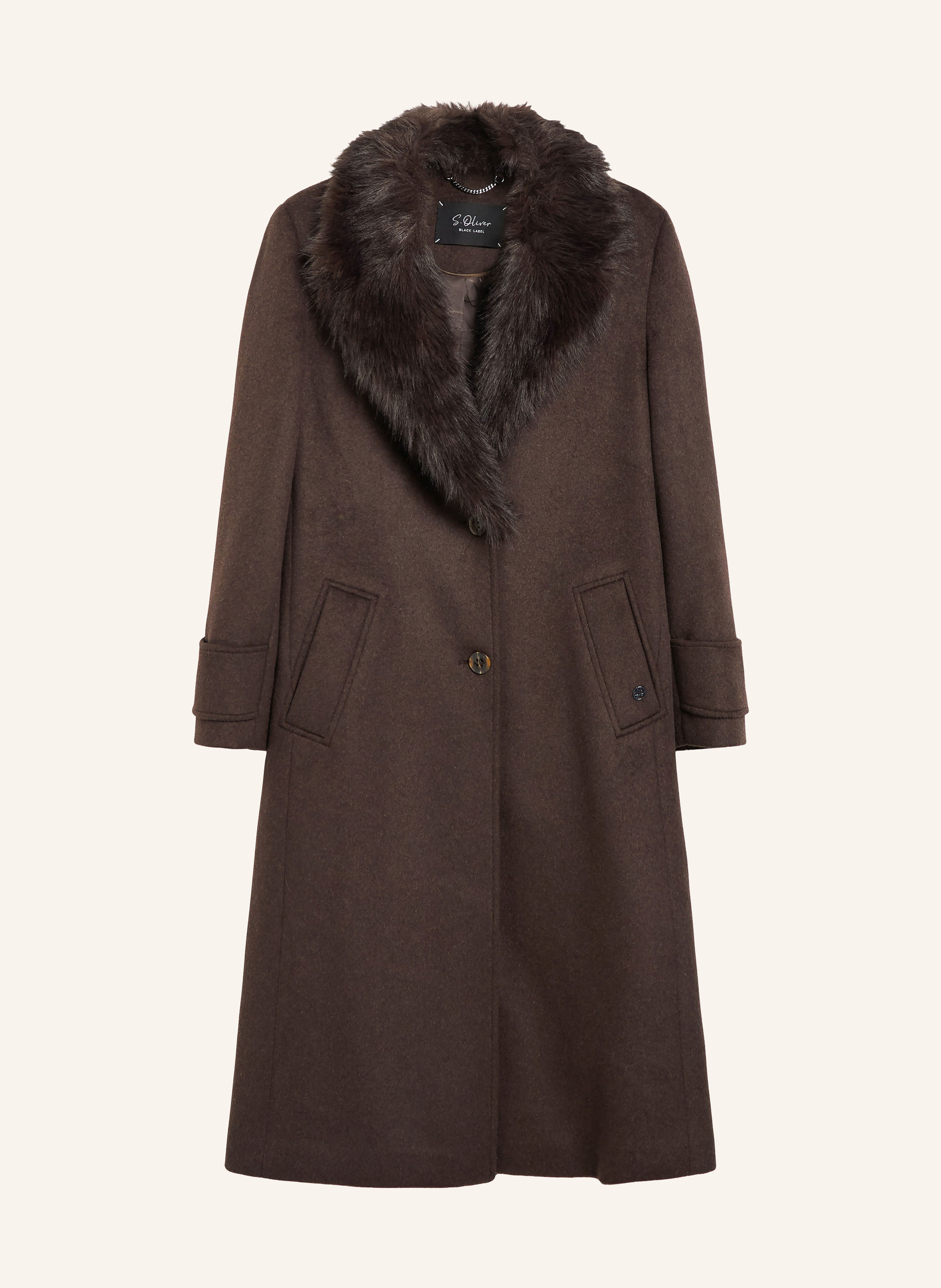 s.Oliver BLACK LABEL Mantel mit abnehmbarem Kunstfell