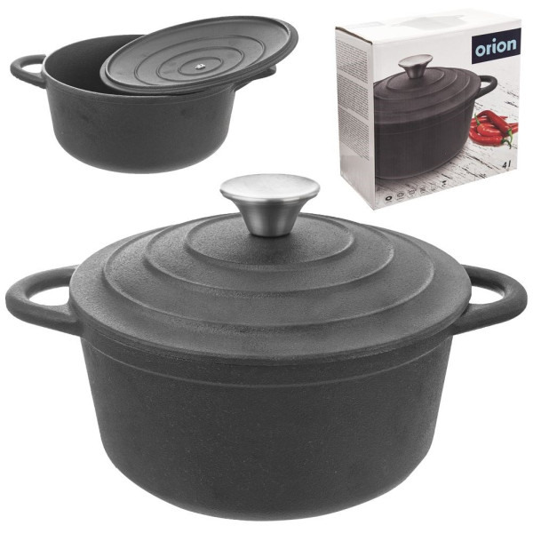 Garnek z pokrywką żeliwny 23 cm LITINA 4 l