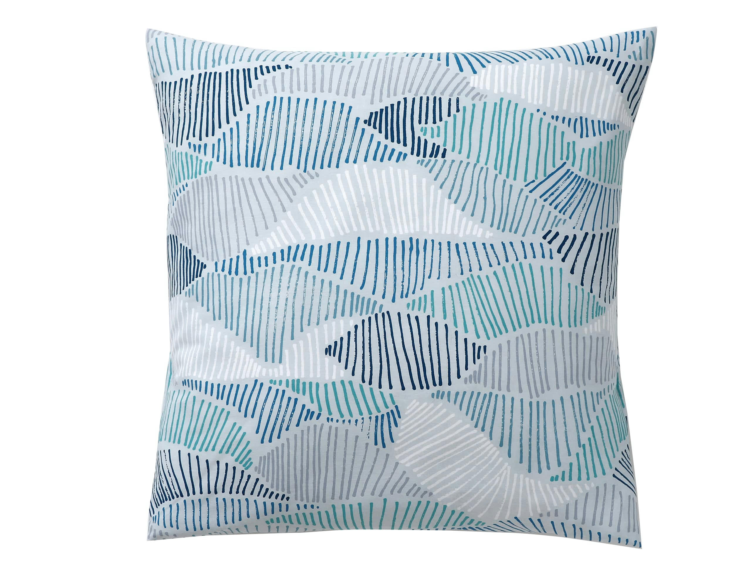 VAGUES - Taie d'oreiller 63x63 en coton bleu