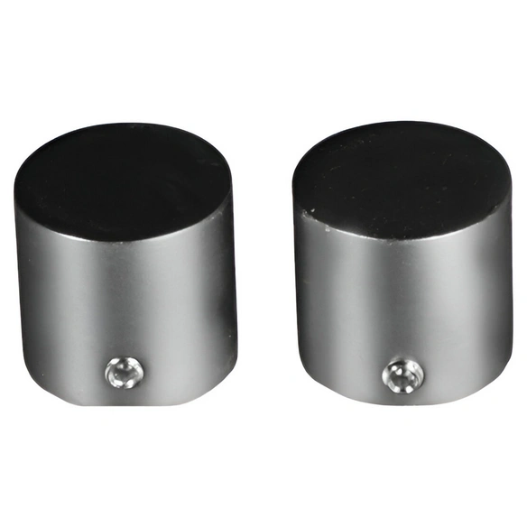 Endstück, Kappe, 16 mm, 2 Stück, Silber | Schwarz