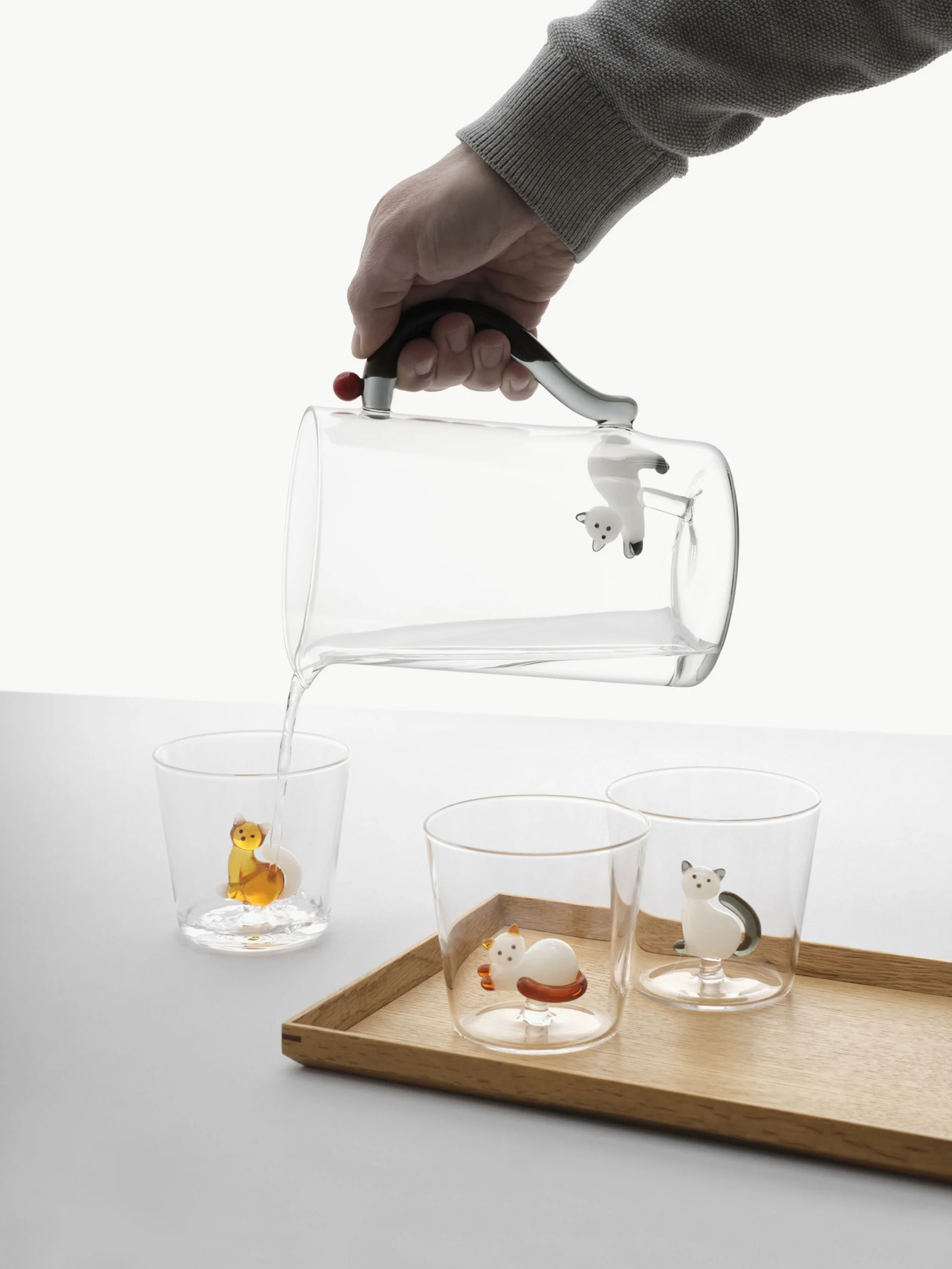 Mundgeblasenes Trinkglas Animal Farm aus Borosilikatglas