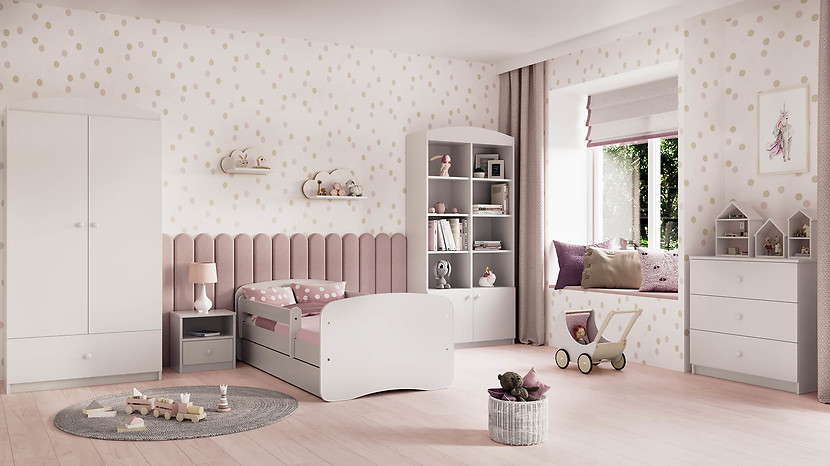 Regał Babydreams 90 cm z 2 drzwiami i 8 półkami biały