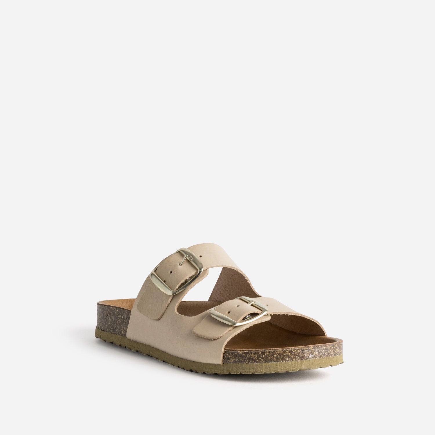 Mule anatomique beige cuir