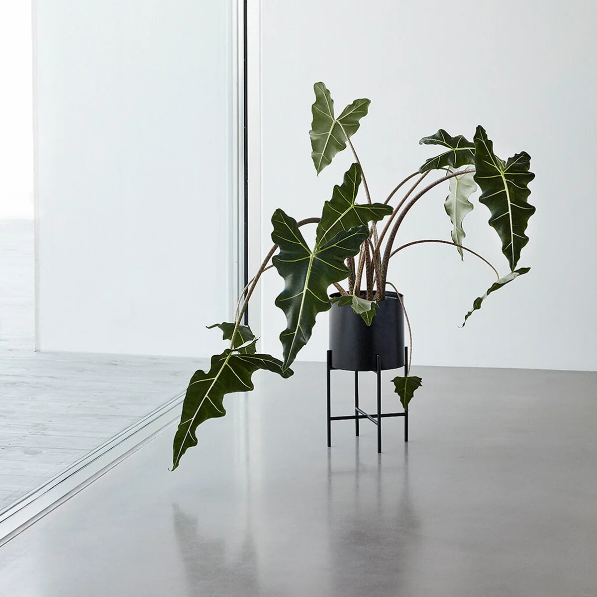 Hübsch Interior - Airy Pflanztopf mit Gestell, weiß (2er-Set)