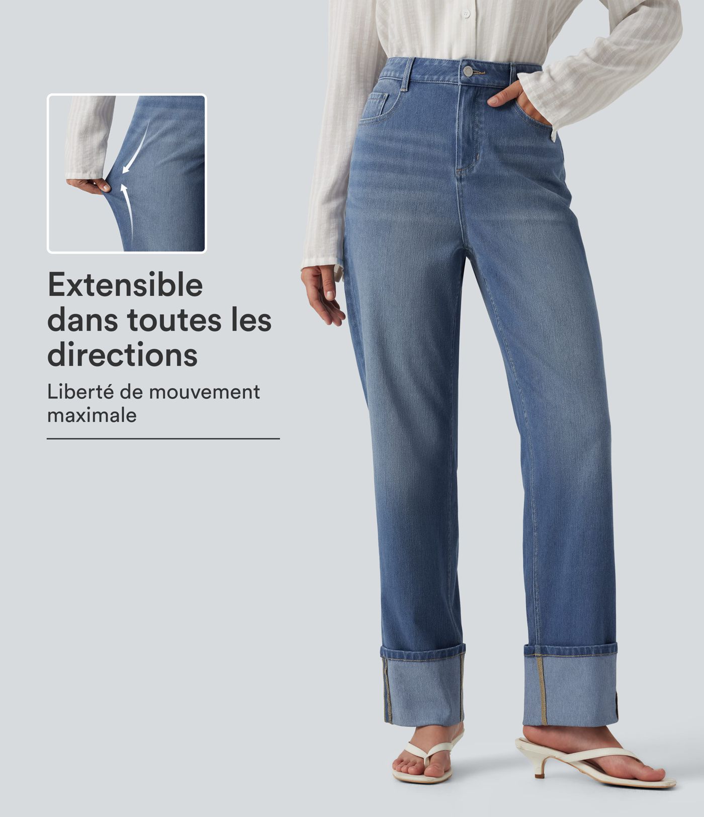Jean droit Halara Flex™ taille haute avec poches