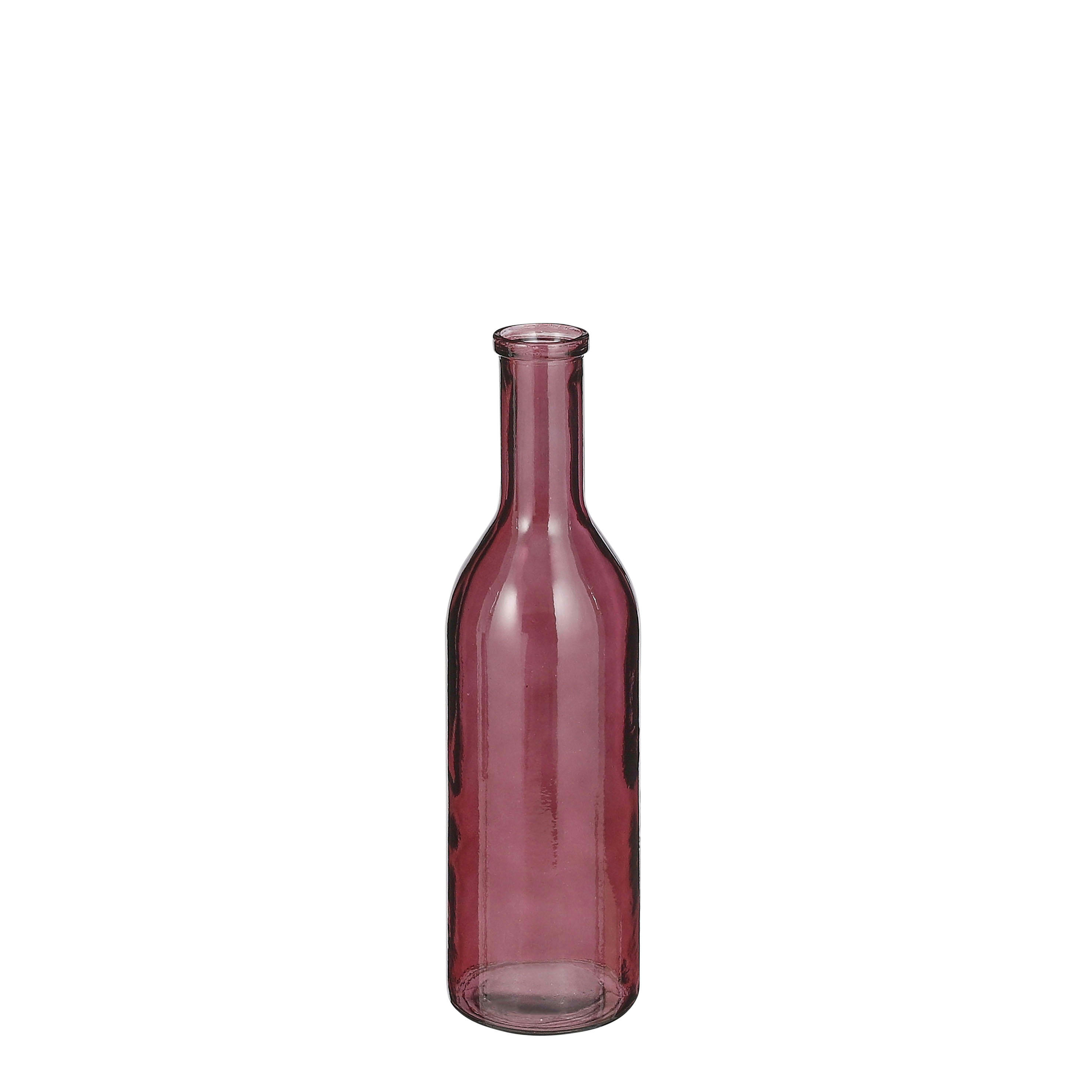 RIOJA - Vase bouteille en verre recyclé bordeaux H50