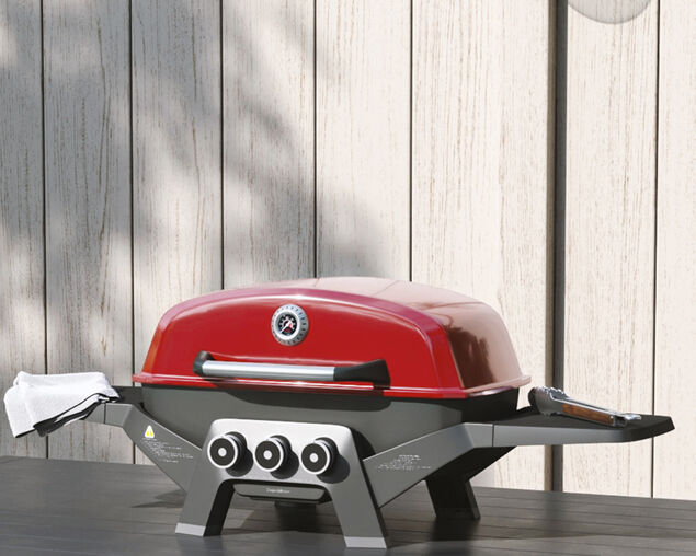 Ziggy Elite Triple Grill LPG BBQ - Chilli Red