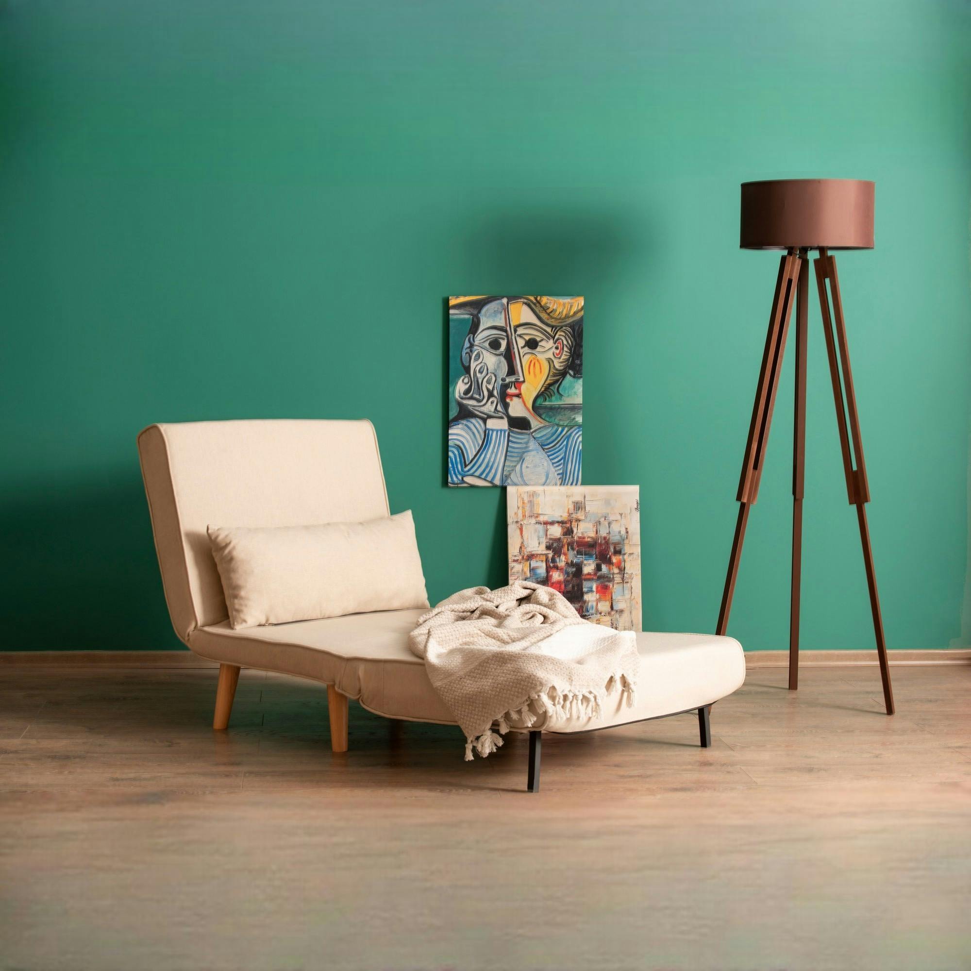 Fauteuil convertible écru, couchage 180 cm COPALA