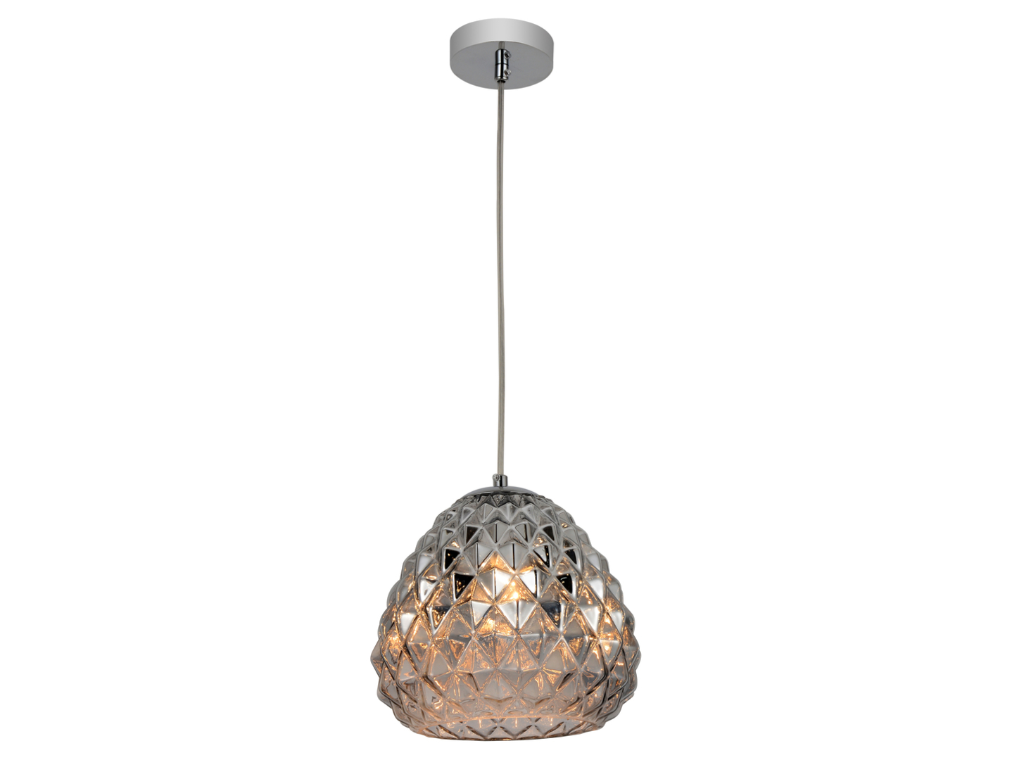 Lampa wisząca Lychee stalowa srebrna