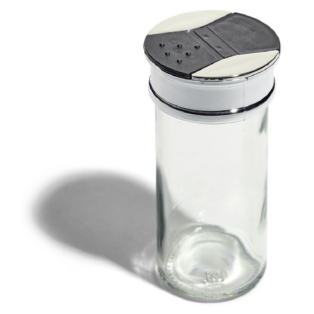 Pot à épice en verre et couvercle métal Ø5xH10,2cm