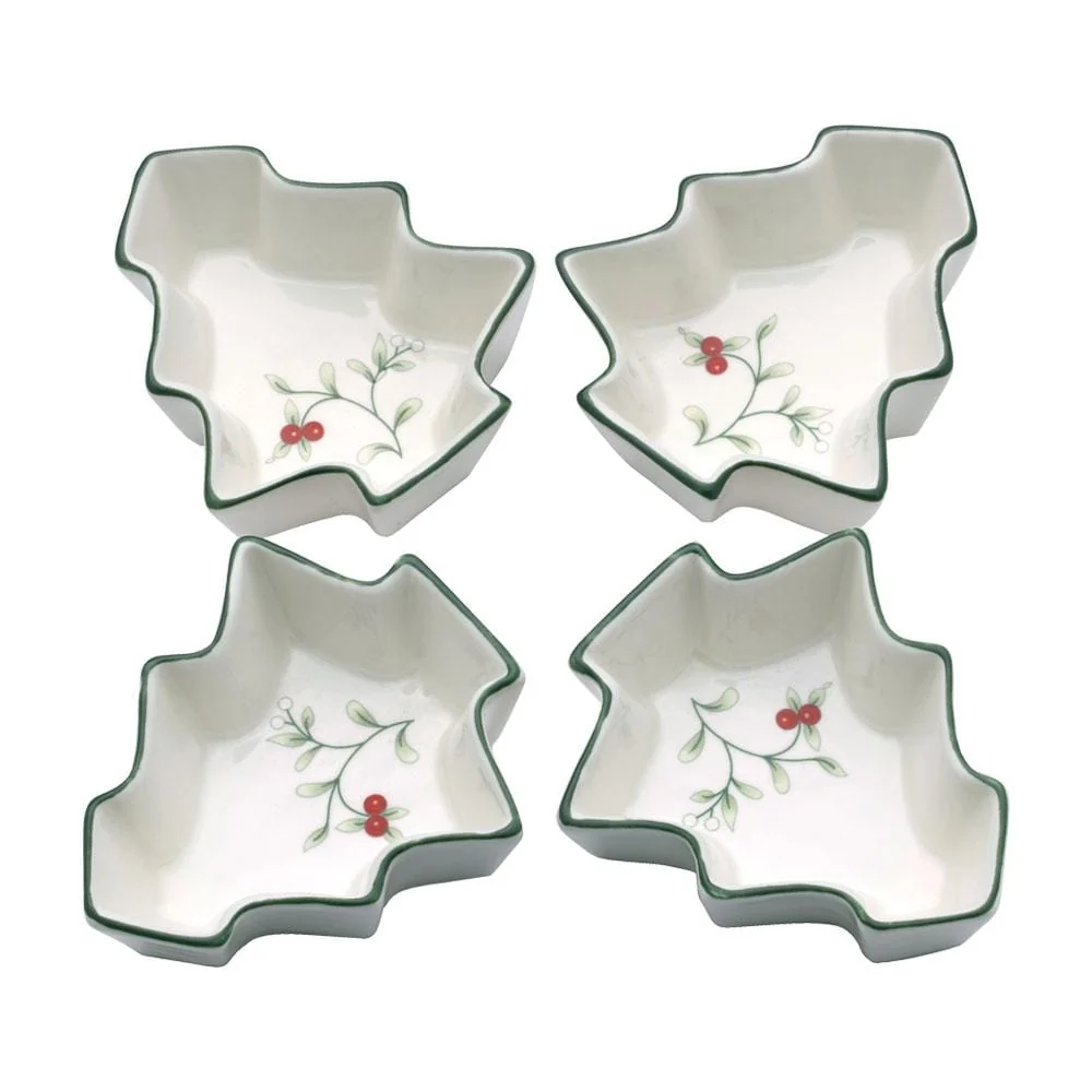 Winterberry® Set of 4 Tree Dip Bowls