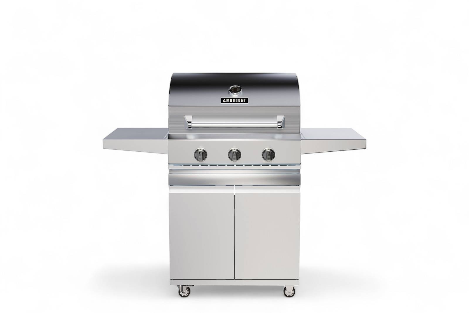 Grill ogrodowy gazowy 3-palnikowy VICO 144x62/56 Marroni Grills srebrny