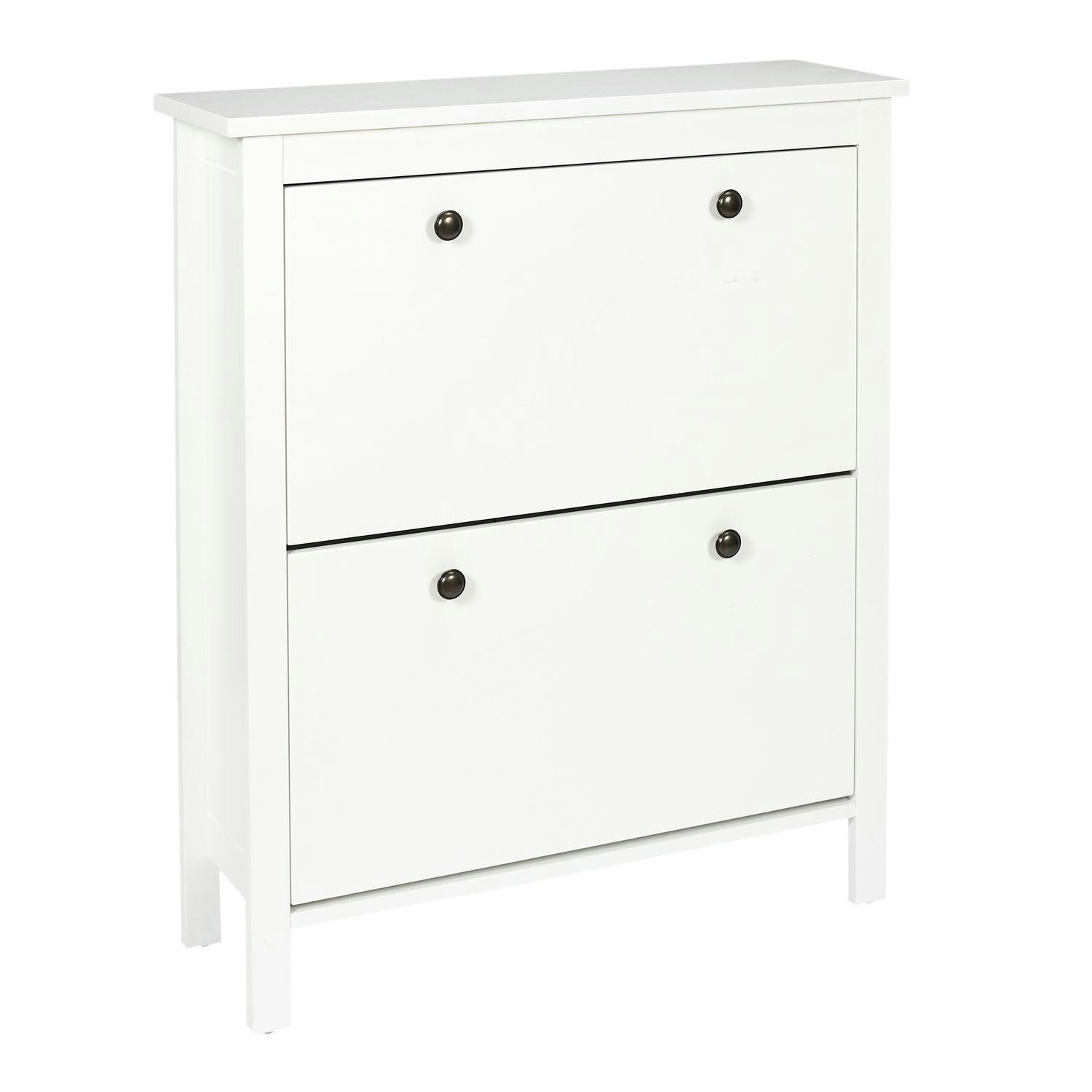 ELISABETH - Meuble à chaussures avec 2 portes blanc blanc