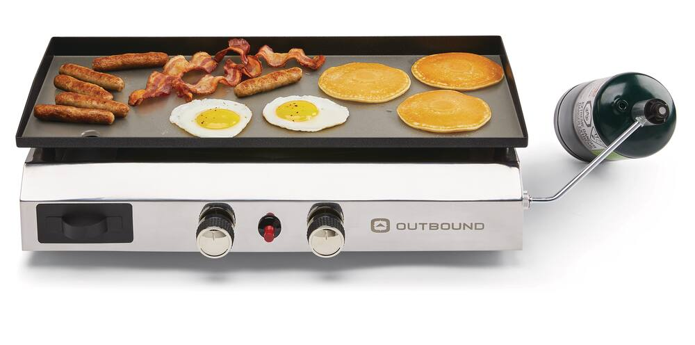 Outbound Tabletop Griddle Stove with Regulator, Steel, Black