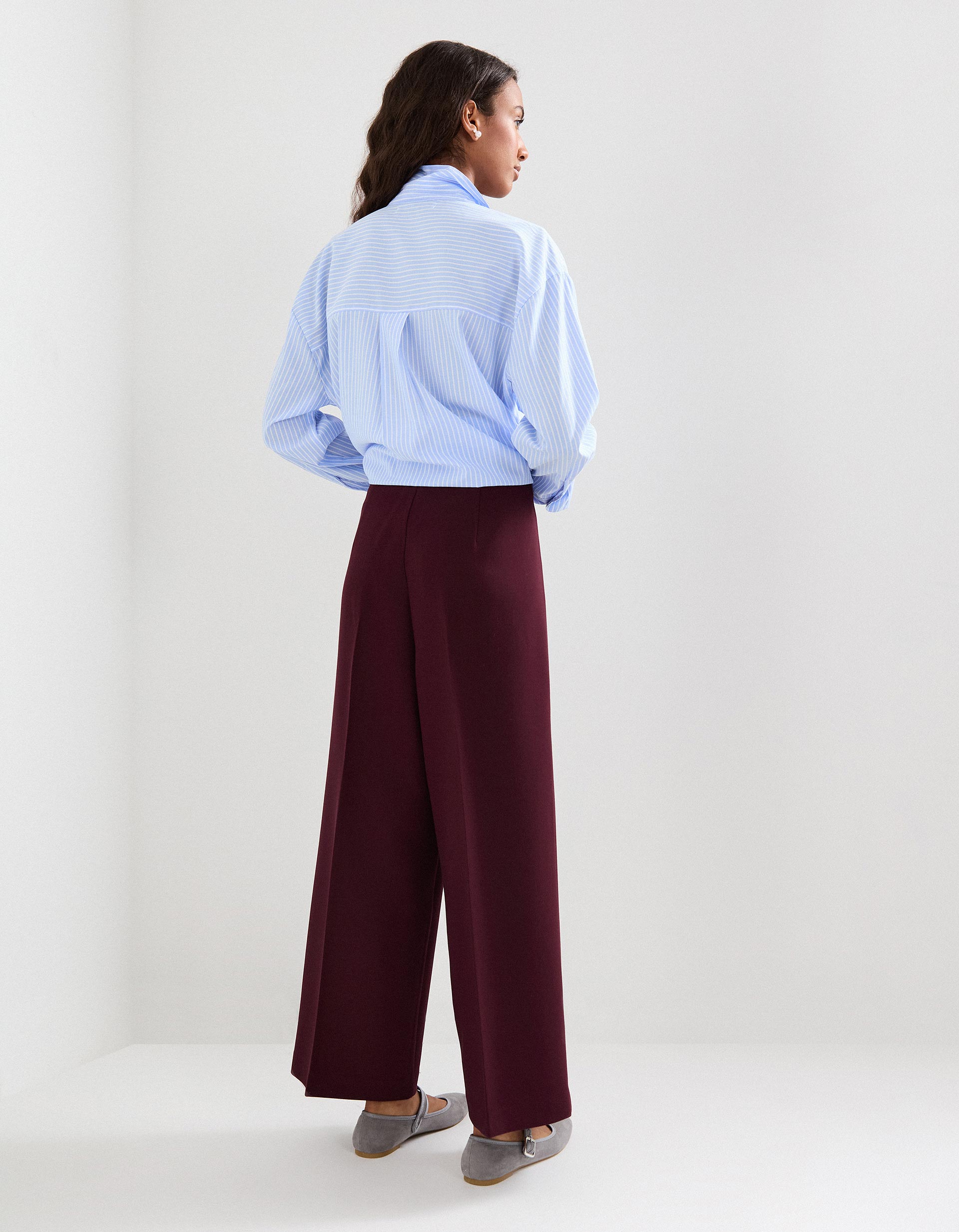 Calças Culotte, Mulher, Vermelho Escuro