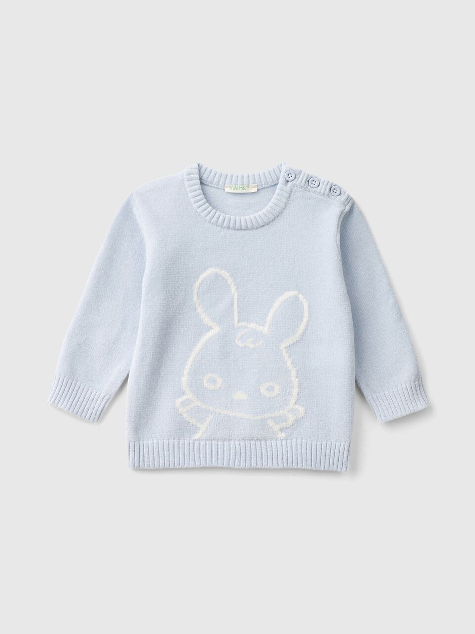 Sweater with bunny inlay