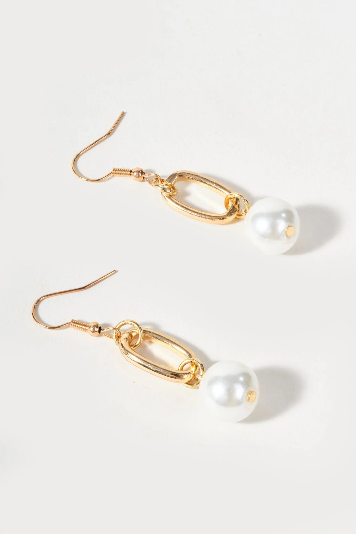 White Pearl Drop Earrings