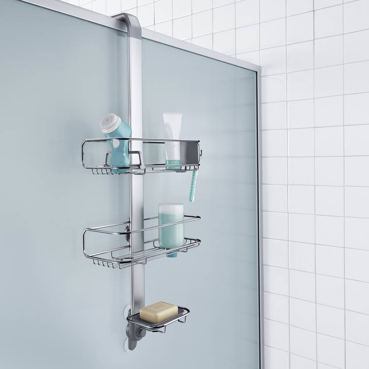 Simplehuman 2 Tier Overdoor Shower Caddy - Stainless Steel