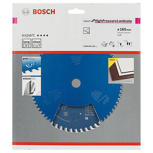 Lame Scie Circulaire Expert Panneaux Stratifies Hte Pression 165X20X2,6mm, 48D