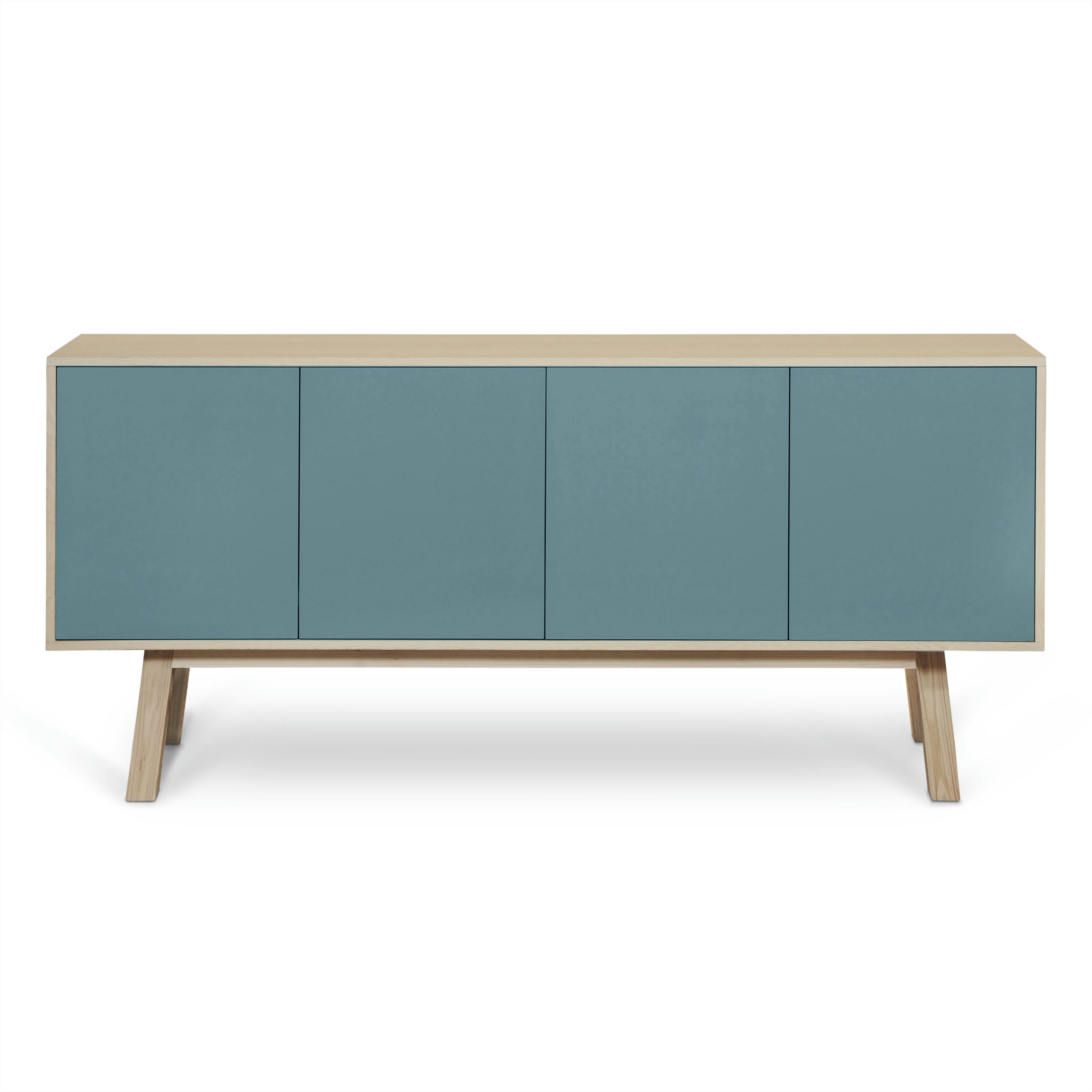 KUBE - Buffet 4 portes en frêne 220 cm, hauteur 94 cm