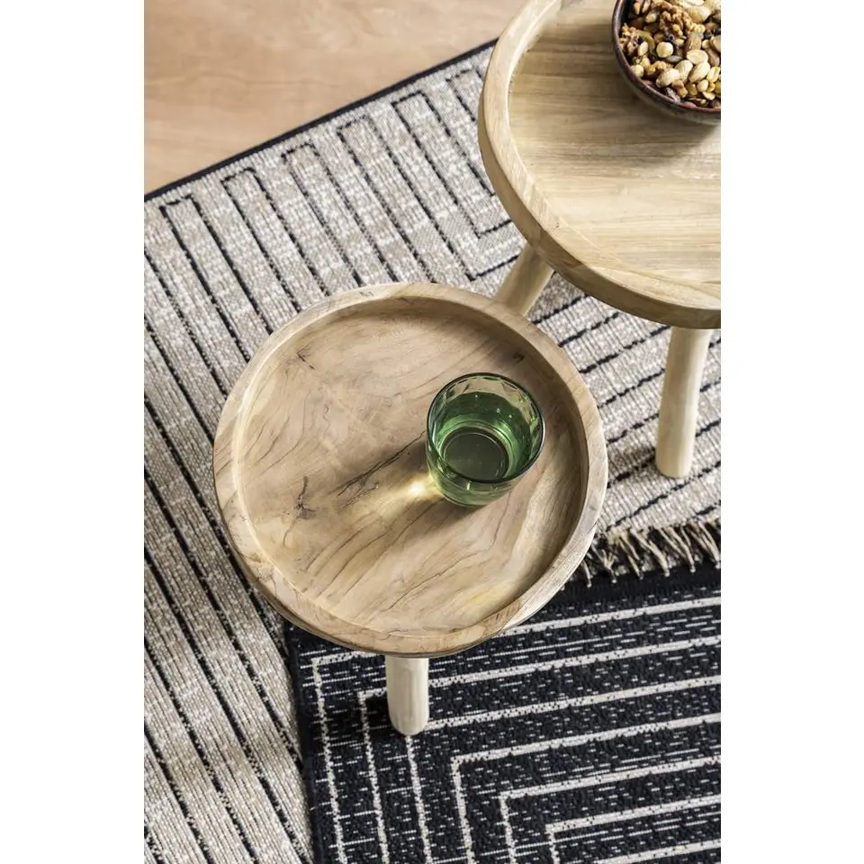 Bijzettafel Damon - naturel teak - 45x&Oslash;30 cm