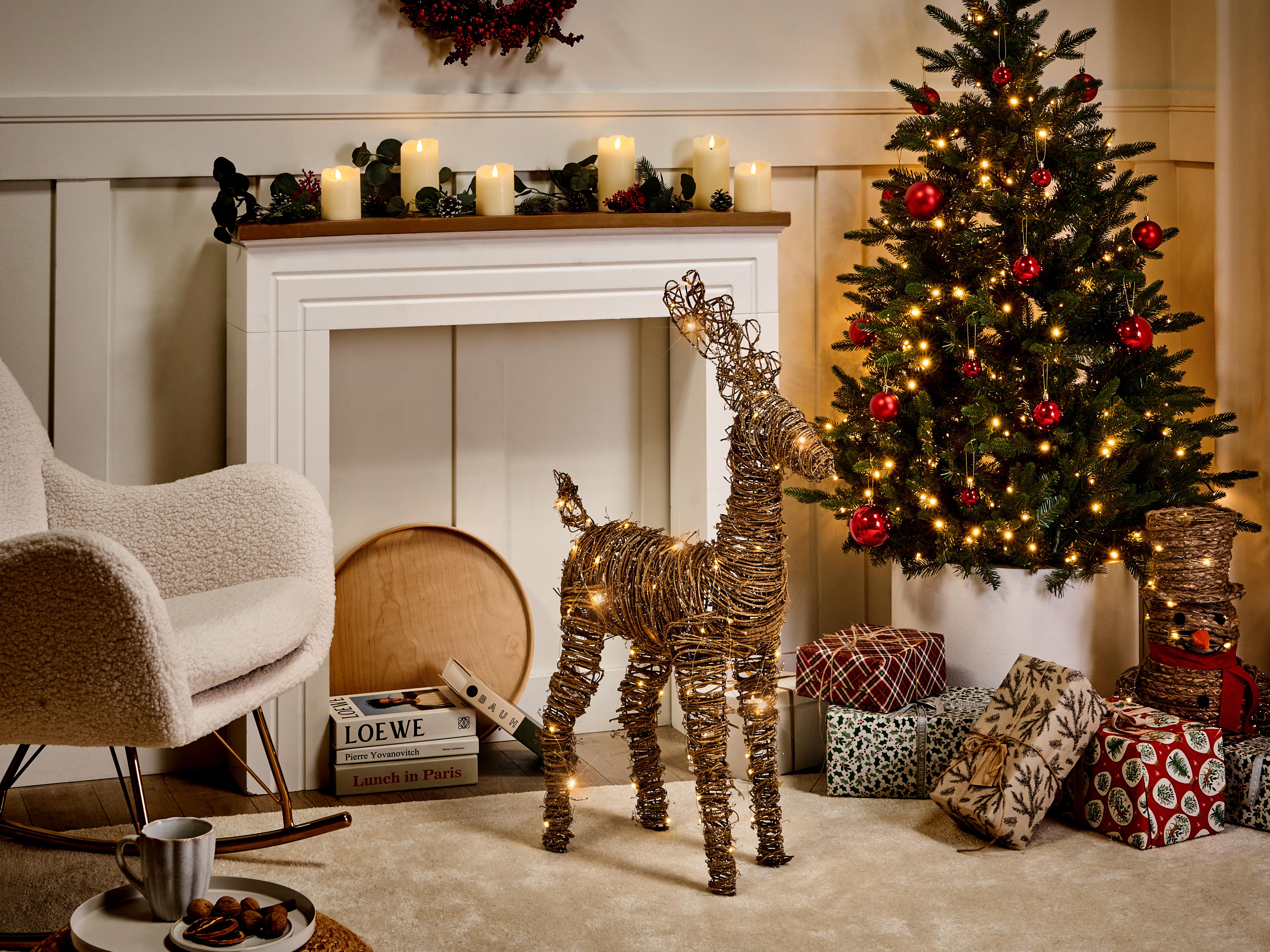Christmas Decoration LED GRINDAVIK Reindeer 97 cm Natural
