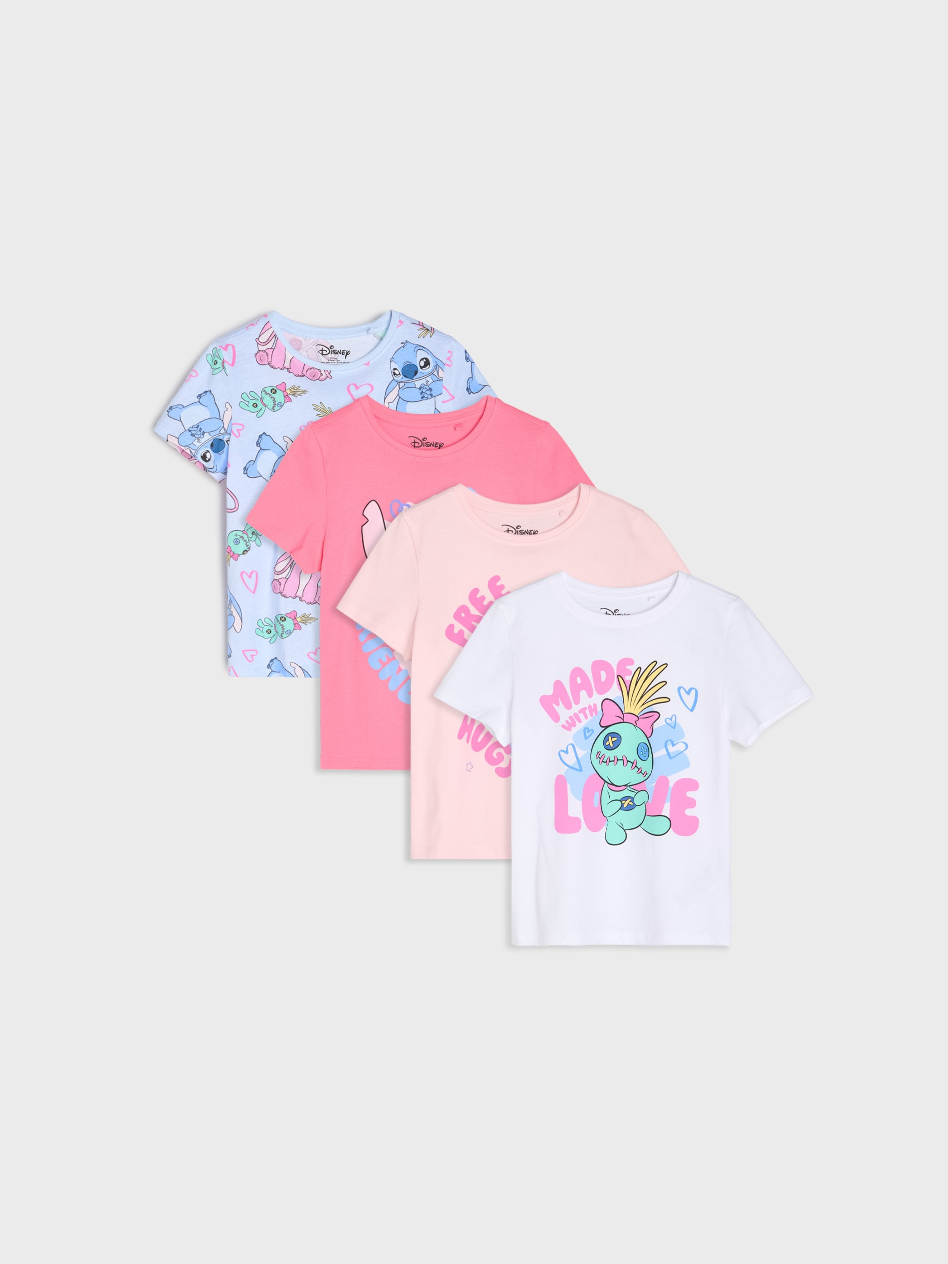 Bawełniane koszulki z nadrukiem 4 pack Lilo & Stitch