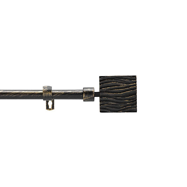 Kit de tringle extensible patiné or (120-210 cm - Noir)