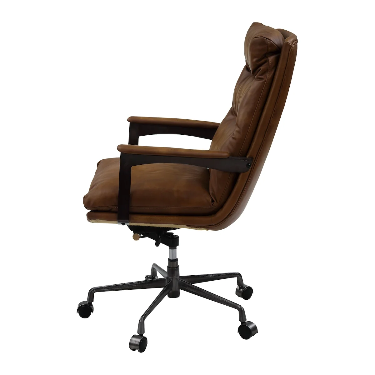 Modern High-end Style Swivel & Adjustable Height Leather Executive Office Chair in Top Grain Leather