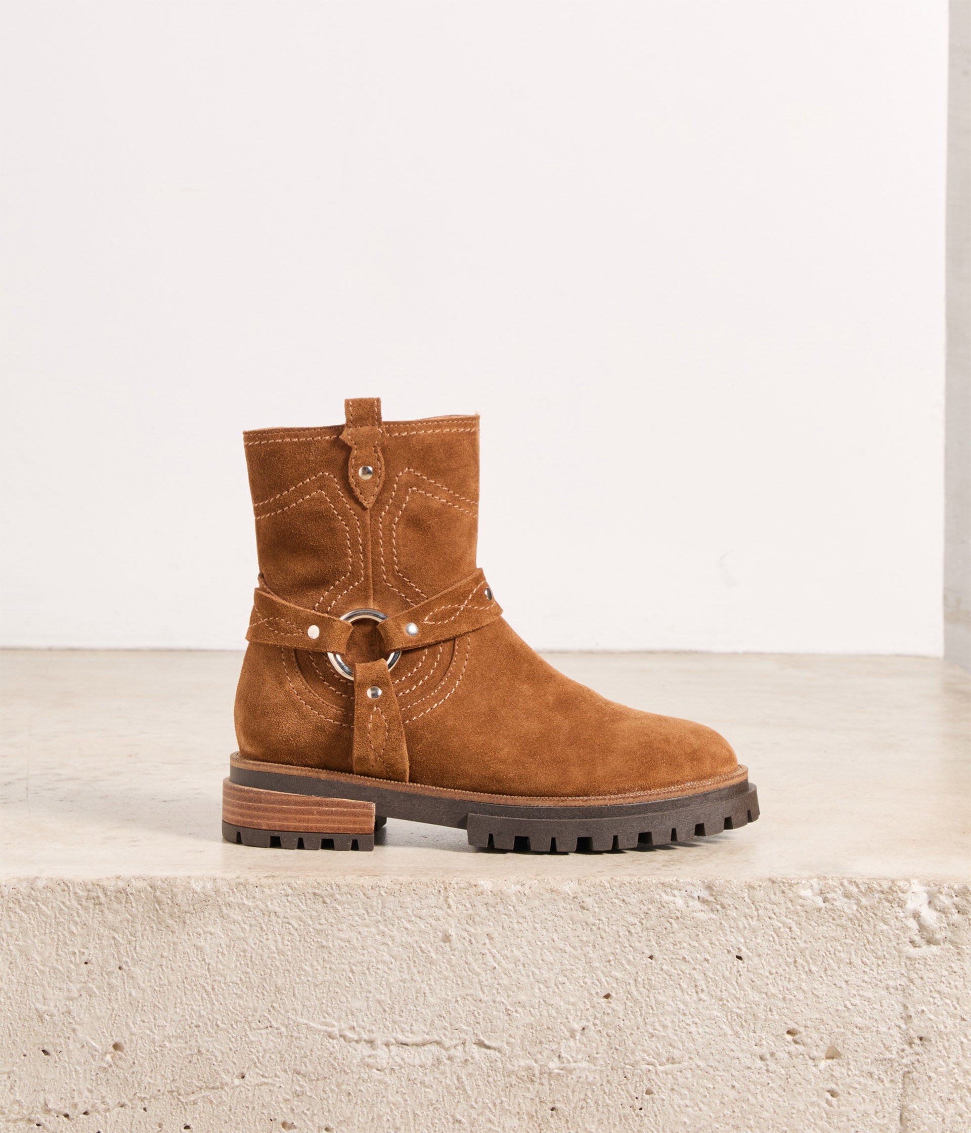 Boots velours camel Zia