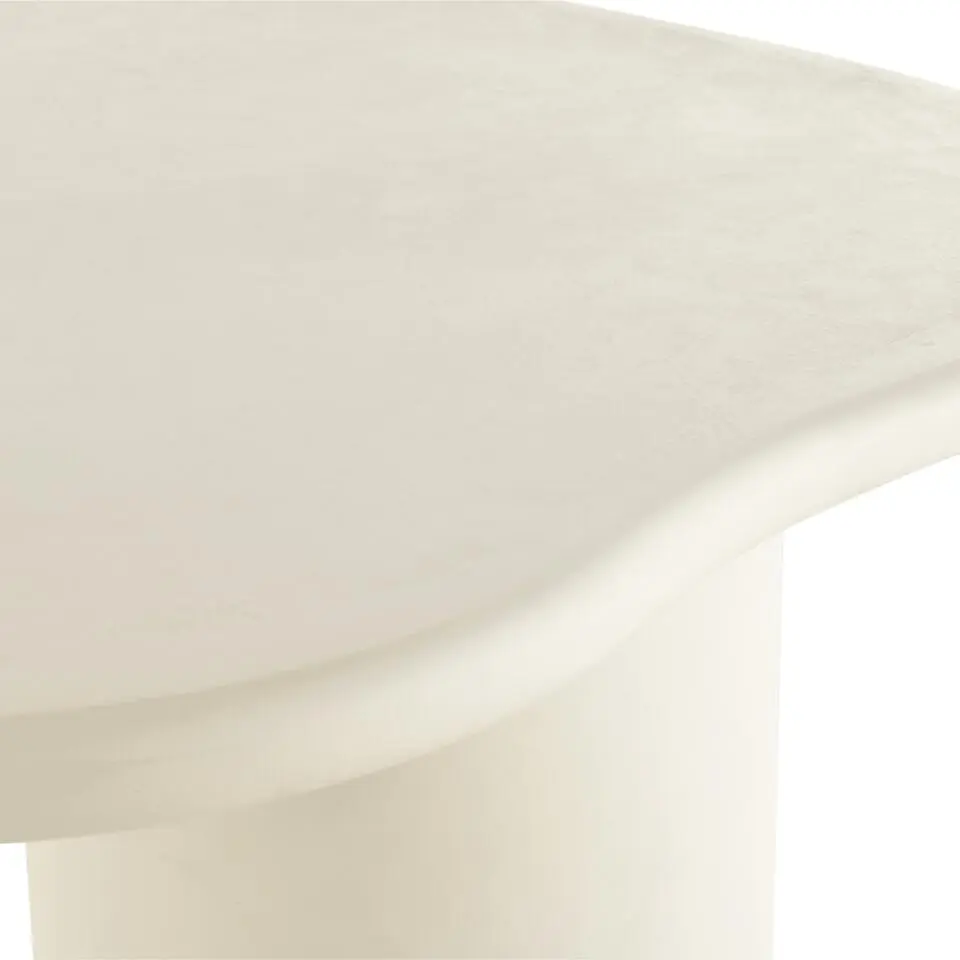 Mangohoutonline Eettafel Savannah Organisch Microcement Cilinderpoot 210cm Wit