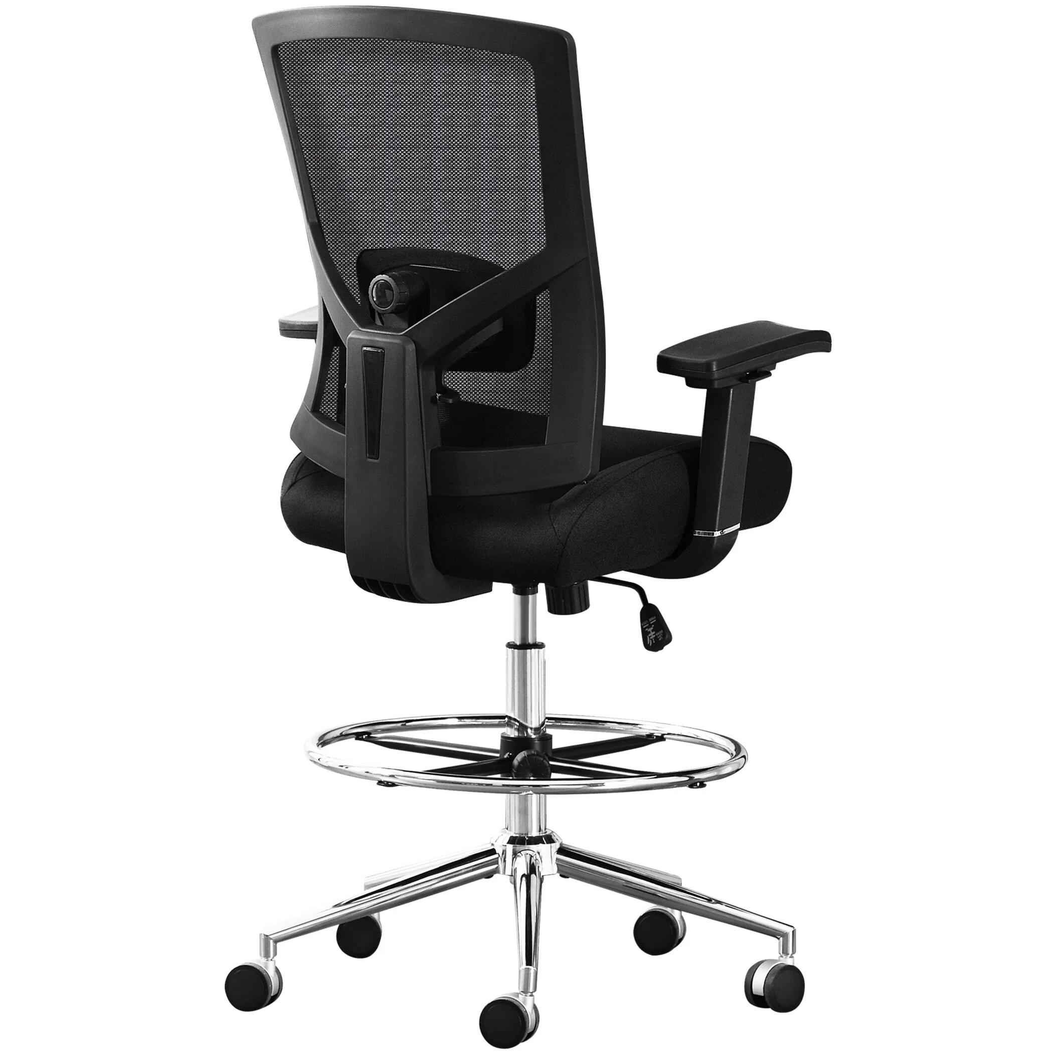 Ergonomic Drafting Chair Tall Office Chair Standing Desk Chair with Adjustable Lumbar Support and Mesh Backrest