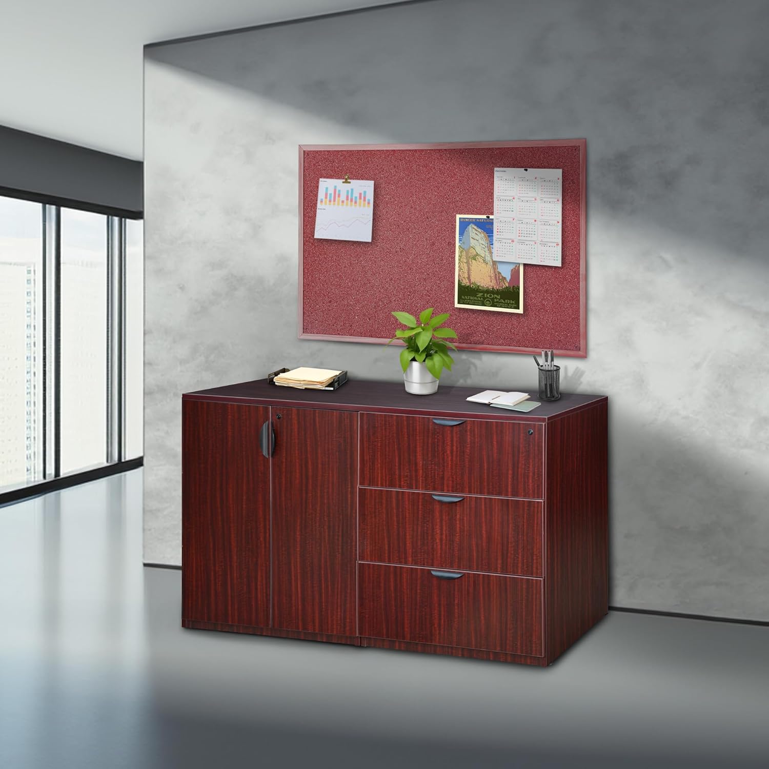 Regency Legacy Stand Up Side to Side Storage Cabinet/Lateral File- Mahogany
